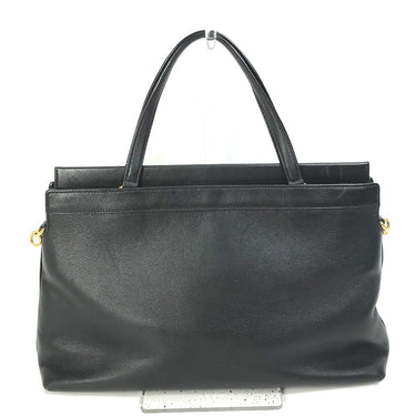 GUCCI Handbag 630595 leather black Tote Bag Interlocking G Women Used Authentic